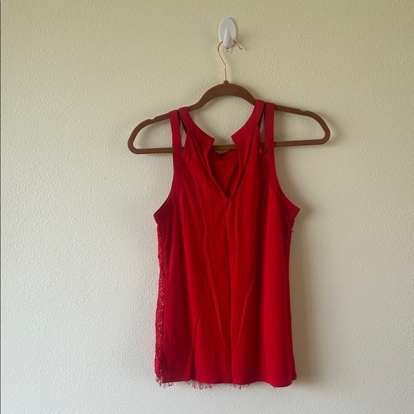 Express Vibrant Red Lace Tank Top - Picture 4 of 4